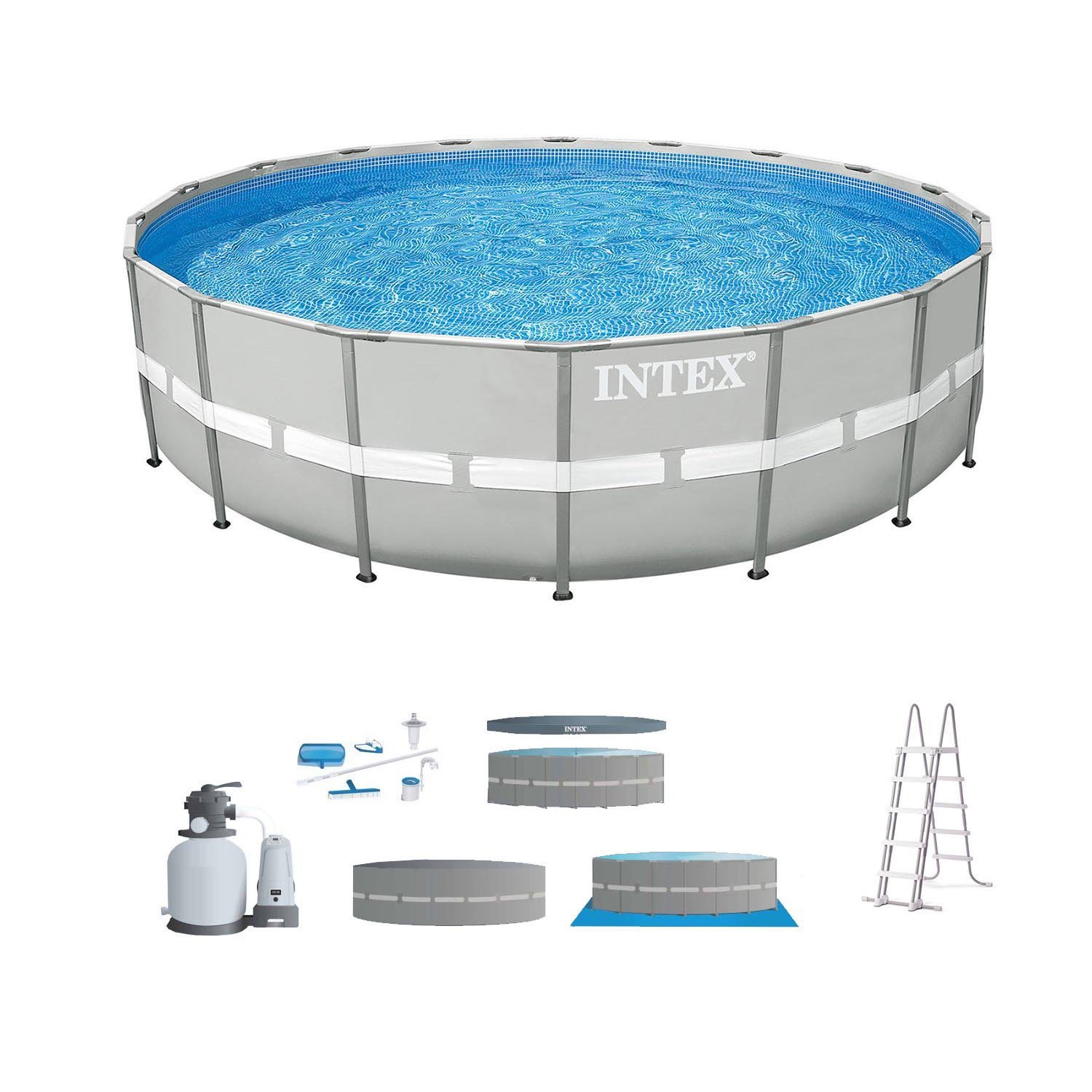 Intex 24' x 52" Steel Ultra Frame Round Above Ground Swimming Pool Set with Pump